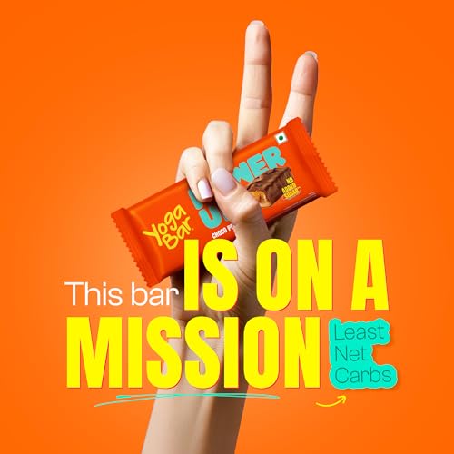 Yogabar Power Up 20g Protein Bar (5 Bars, Choco Peanut Butter, No Added Sugar) | Least Net Carbs | Zero Added Sugar Protein Bars | High Protein Blend - Whey Protein Concentrate, Isolate, Peanuts & Soy | Healthy Protein Snacks