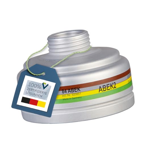 BartelsRieger A2B2E2K2 Gasfilter | Hochwertiger Atemschutz-Schraubfilter | Rd40 | ABEK Mehrbereichsfilter zum Schutz vor Lösungsmitteln, Ammoniak, Chlor