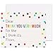 Fill in the Blank Thank You Cards with Envelopes for Kids - Confetti Dot Flat Notes - Pack of 36
