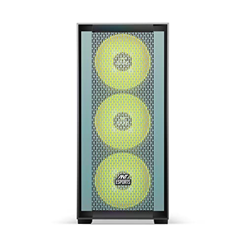 Image of Ant Esports 690 Air Mid- Tower Computer Case /Gaming Cabinet - Black /Grey | Supports E-ATX, ATX, Micro-ATX, Mini-ITX | Pre-Installed 3 x 120mm ARGB Fans in Front