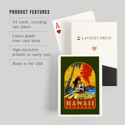 Lantern Press Hawaii, Hula y Ukulele, Baraja Póker 52 Cartas miniatura 3