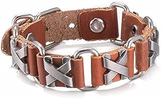 JewelOra OF-SH003-D Genuine Leather Bracelet For Men