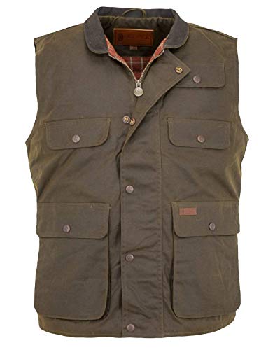 Outback Trading Company Men's 2153 Overlander Waterproof Breathable Cotton Oilskin Outdoor Vest, Bronze, XXX-Large