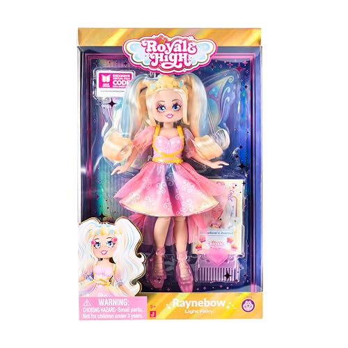 Image of Royale High 9 inch Fashion Doll - Raynebow The Light Fairy, Series 2 - Fairy Journal, Comb, and Virtual Item Code Included - Ages 5+