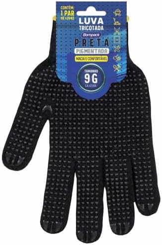 Luva Tricotada Preta Pigmentada Bompack G Un