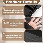 12 PCS Dust Bags for Handbags, Purses Storage Bags, Black, 4 Size - Image 5