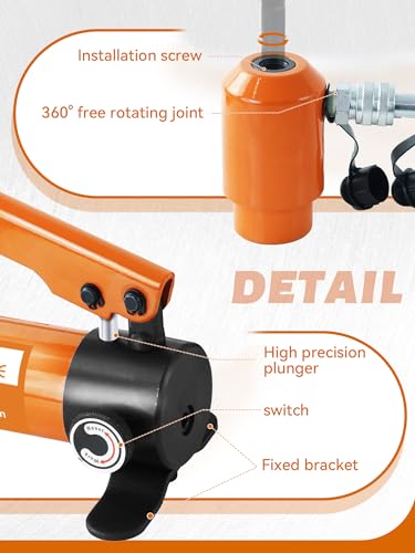 AMZCNC 15 Ton 1/2 Inch to 4 Inch Hydraulic Punch Driver Kit Manual Hole Knockout Puncher Tool w/ 10 Dies (15T(1/2"~4"))