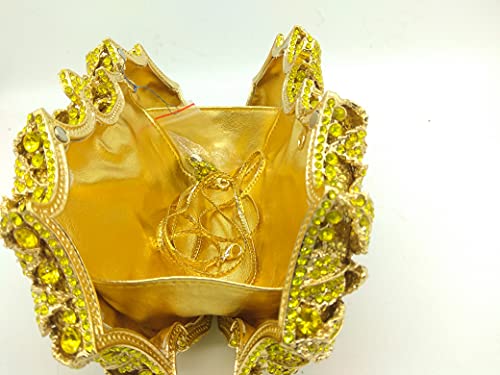 Image of Boutique De FGG Mini Flower Evening Bags For Women Formal,Party Rhinestone Clutch Purses,Wedding Floral Crystal Clutch Bag