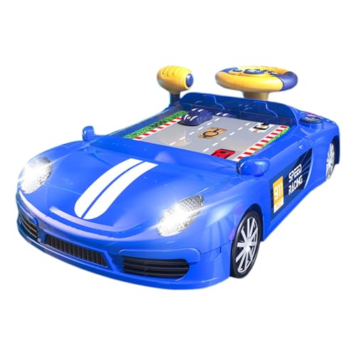Toy de simulador de conducción, Juguete de Volante eléctrico, Juego de Carreras de manejo simulada con Sonido y luz, Aprendizaje Educativo para un Regalo de cumpleaños para niñas, sin batería.