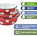 HOMEHUT Red White Polka-Dot Enamel Bowl Set of 3 - Durable Enamel Coated Steel Bowls, Hypoallergenic, Dishwasher Safe- Perfect for Kitchen & Serving - Suitable for All Type of Stove (1.5L + 2.5L + 4L)