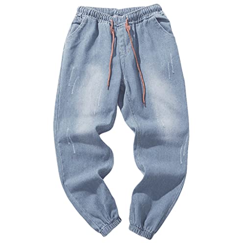 Men Sweatpants Casual Autumn Denim Cotton Vintage Wash Hip Hop Work Trousers Jeans Pants Mens Sweatpants2