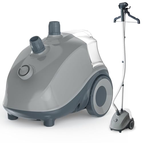 DUMOS Garment Steamer for Clothes Standing, 1500W Efficient Clothes Steamer Standing, 1.7L Water Tank for 55 Min Continuous Steaming with Wheels, Professional Fast Heating Wrinkle Remover