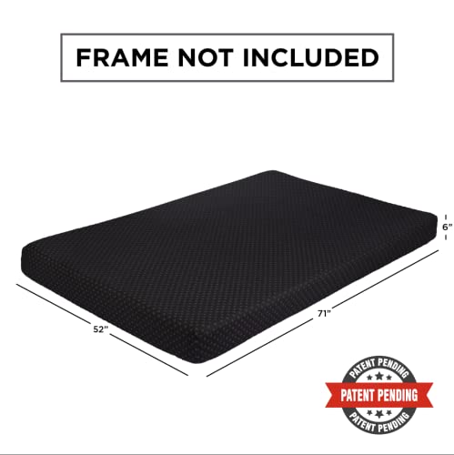 Milliard Memory Foam Futon Mattress - Full Size (Frame Not Included) (Black), 71"52"X6" #TOP1