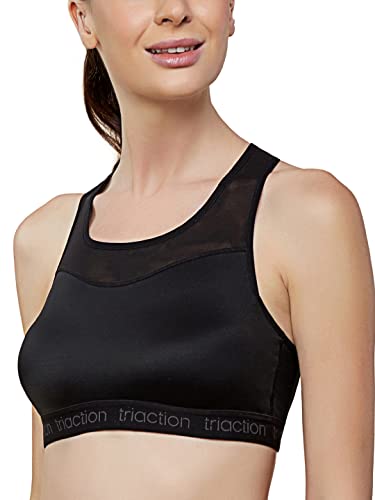 Triumph International Damski biustonosz sportowy z poliamidu, Czarny, 000S