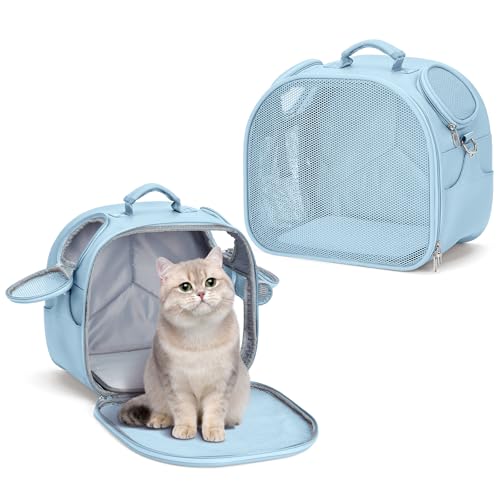 Transportador para gatos, transportador de perros pequeños de lados suaves, aprobado por la TSA Airline, transportador de animales para mascotas de hasta 13 libras, transportador plegable para gatos