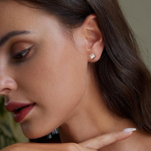 Boucles d'oreilles moissanite argent S925 en lot de puces rondes - 7