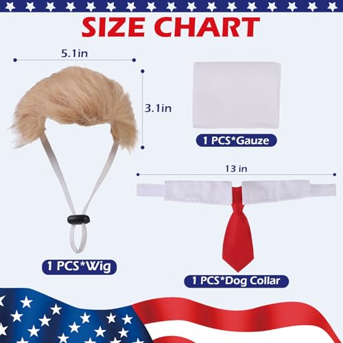 EXPAWLORER-3-Pack-Funny-Dog-Costume-Pet-Clothes-with-Collar-Tie-Cat-Dog-Wig-Toy-Holiday-Apparel-for-Party-Small-Medium-Dogs