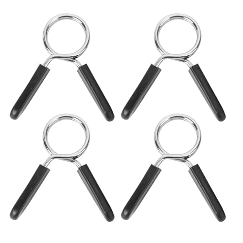 ABOOFAN 4 Abrazaderas de Resorte para Barra de Pesas 28 MM de Acero Inoxidable Mango ABS Collar de Resorte Seguro y Antideslizante para Entrenamiento Funcional y Halterofilia Gimnasio