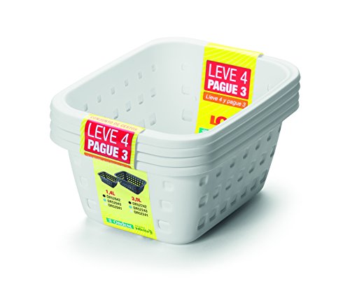 Cestos 1,4l P Leve4 Pague3 Branco - Pacote Com 4 Unidade(s) Ordene Branca