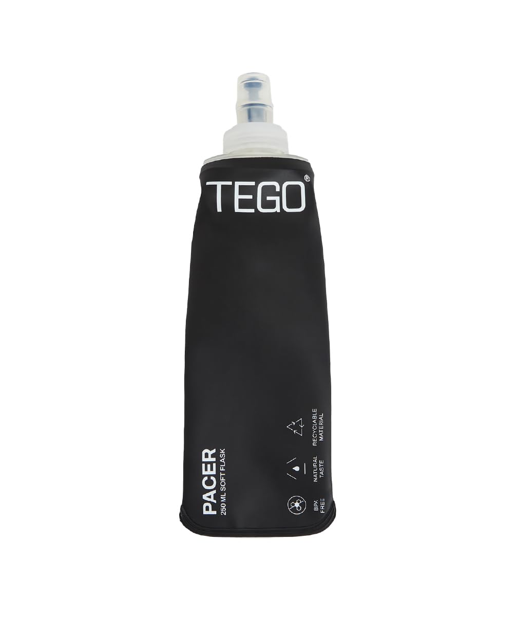 TEGO Pacer Soft Flask – Foldable 250mL/500mL TPU Bottle for Running, Camping, and Outdoor Sports (Black, 250 ml) TEGO Pacer Soft Flask – Foldable 250mL/500mL TPU Bottle for Running, Camping, and Outdoor Sports (Black, 250 ml)