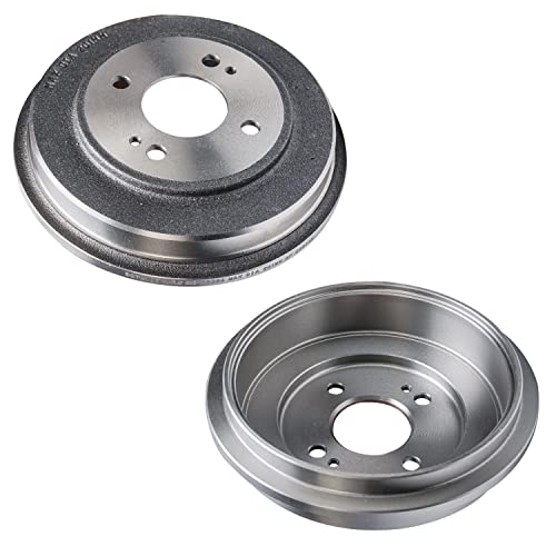 Image of Detroit Axle - 1.7L Brake Kit for 2001-2005 Honda Civic 2002 2003 2004 | Front Drilled and Slotted Brake Rotors Ceramic Brakes Pads Replacement Rear Brake Drums Semi-Metallic Brakes Shoes