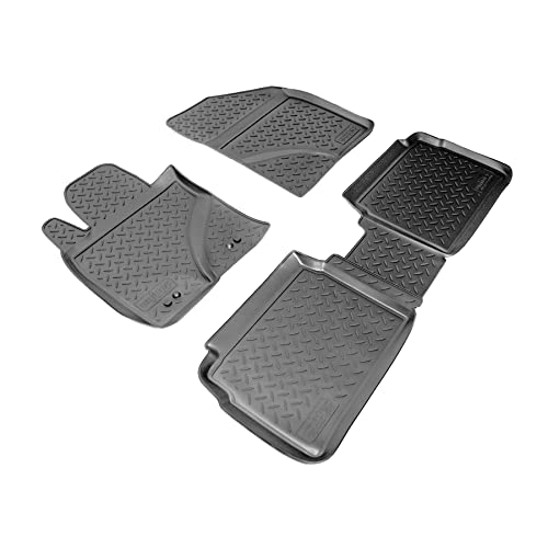 Recambo Tappetini in gomma 3D compatibili con Toyota Avensis | T27 | anno di costruzione 2011 2018 | Tappetini in gomma | su misura | con bordo | Nero