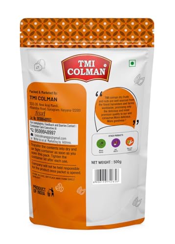 Image of TMI Colman Zahidi Dates 500g | Premium Dry & Firm Khajoor | 100% Natural | No Added Sugar or Preservatives | Rich in Fiber & Energy | Hygienically Packed | Vegetarian