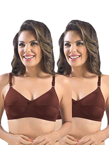 Image of SONARI Womens Cotton Everyday Bra | Non Padded, Wire Free, Comfortable Bra with Seamed Cups | Medium Coverage, Hook and Eye Closure for Everyday Wear | Adjustable Strap for a Customized Fit - Loreal