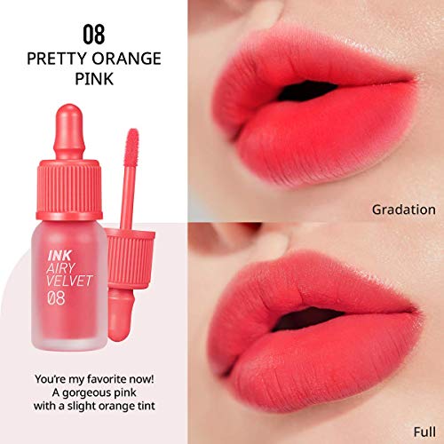 Image of Peripera Ink Airy Velvet Lipstick (08 Pretty Orange Pink)