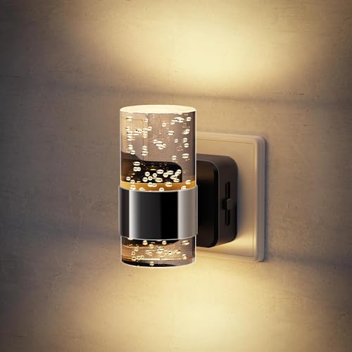 JandCase Luz nocturna de zócalo con sensor crepuscular automático, zócalo de luz nocturna regulable, LED blanco cálido de 3000K para pasillo, dormitorio, escalera
