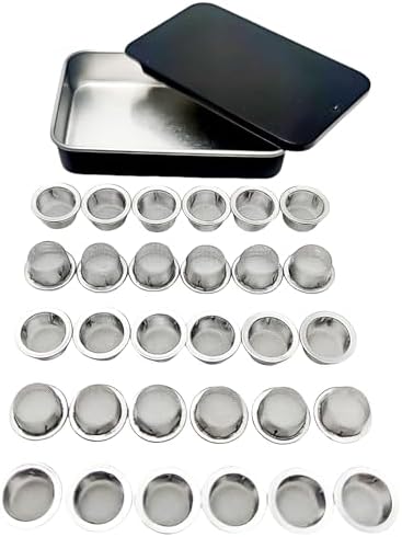 30pcs Pipe Screens 1/2 Inch Premium 304 Stainless Steel, 0.5" Pipe Screen Filters with Metal Storage Box