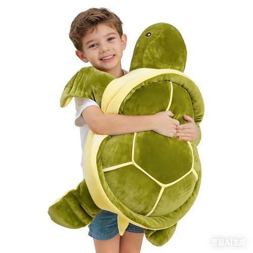 Dalmao 28 Inch Big Sea Turtle Stuffed Animals Giant Soft Plush Toys, Large Ocean Green Turtle Plushie Body Pillow, Gifts for Kid Boys, Girls,...