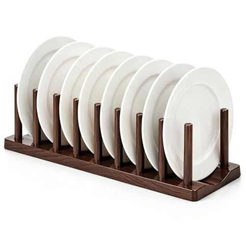 Berglander Dish Rack 35.6cm Adjustable Vertical Plate & Lid Organizer for Kitchen Cabinet or Countertop Drying Stand for Dishes Cutting Boards Pots Lids Cups Bakeware & Books