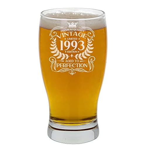 Always Looking Good Regalo de cumpleaños número 31 para hombres, vintage de 1993 envejecido a la perfección, vaso de cerveza grabado de pinta para 31 años de edad, vasos de cerveza de tulipán grabado