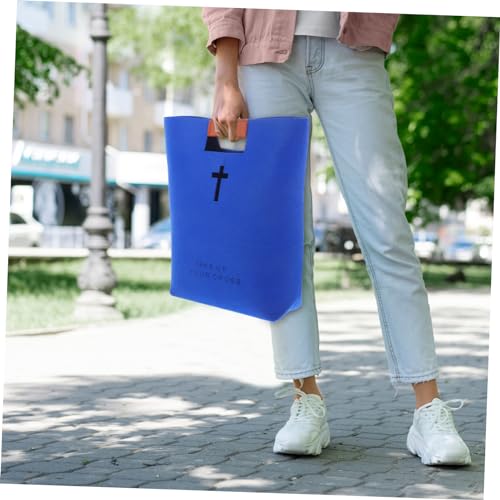 IMIKEYA 1pc Felt Bible Tote Bag Organizer Stylish and Portable Storage for Bibles Books and Essentials Versatile Handbag for Church Shopping and Daily Use3