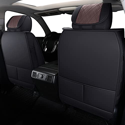 Image of Aierxuan Toyota Tundra Seat Covers Waterproof Leather Full Set(Black-Brown)