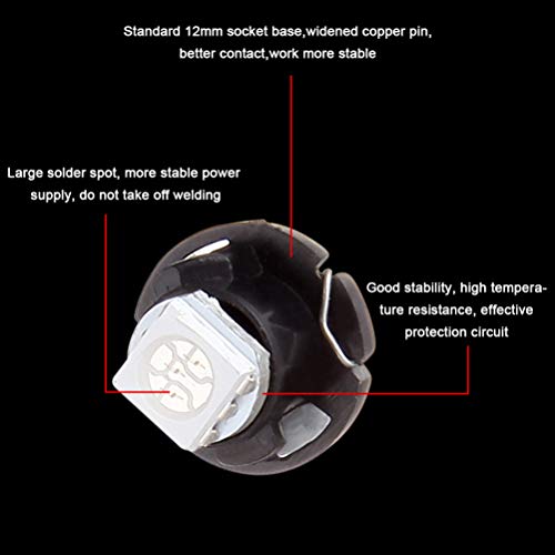 Image of cciyu 6 x White T4.7 Neo Wedge LED Bulb Interior Lights 5050 SMD Chip Bulbs