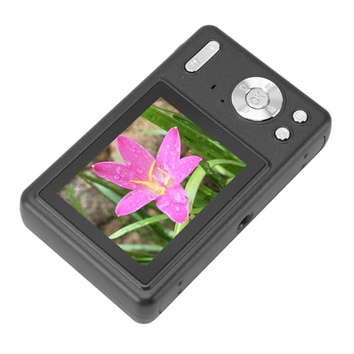 12-MP-Digitalkamera, 1080P-Autofokus-Vlogging-Kamera mit 16-fachem Digitalzoom, 2,4-Zoll-TFT-Bildschirm für Kompakte Tragbare Point-and-Shoot-Kameras für (Black)