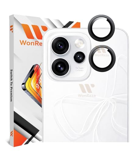 Image of Pack 2- Camera lens Protector Ring for Oppo Reno 15 Pro 5G Camera Tempered Glass Aluminum Alloy Rings, Ultra-HD Metal Frame- Black