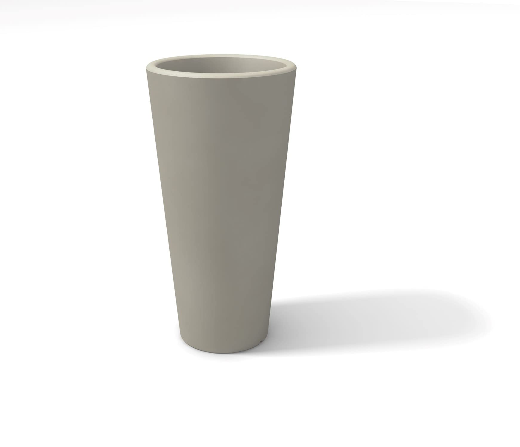 Porte-pot circulaire gothique en polyéthylène lisse gris taupe haut de gamme