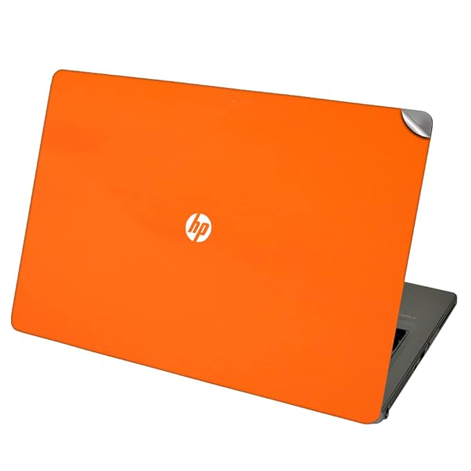 GADGETS WRAP Premium Vinyl Laptop Decal Top Only Compatible with HP Elitebook Folio 9480M - Orange Glossy
