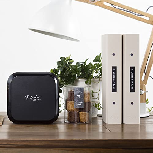 Image of Brother P-Touch Cube Plus PT-P710BT Versatile Label Maker, Black - Bluetooth Wireless and USB Wired Connectivity - Design & Print Personalized Labels, Lightweight and Portable, Auto Cutter