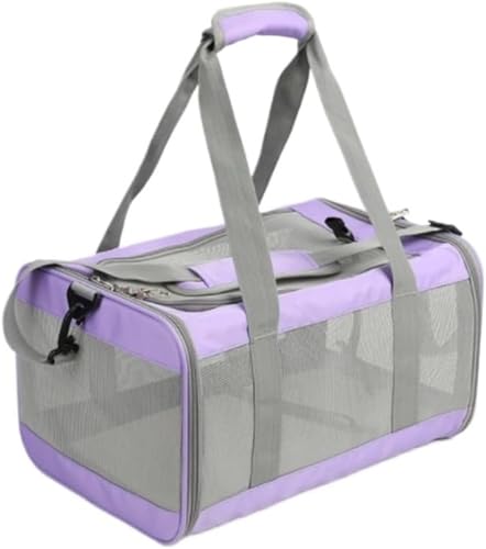 ペットキャリーバック ペットキャリー 猫キャリアバッグ 犬キャリー 折りたたみ式 中 大型猫用 小型犬用 大容量 洗えるマット 飛び出し防止 傷防止 通気性 軽量 折りたたみ収納 おしゃれ 耐荷重6KG お出かけ/旅行/ドライブ/防災/避難用 (B)