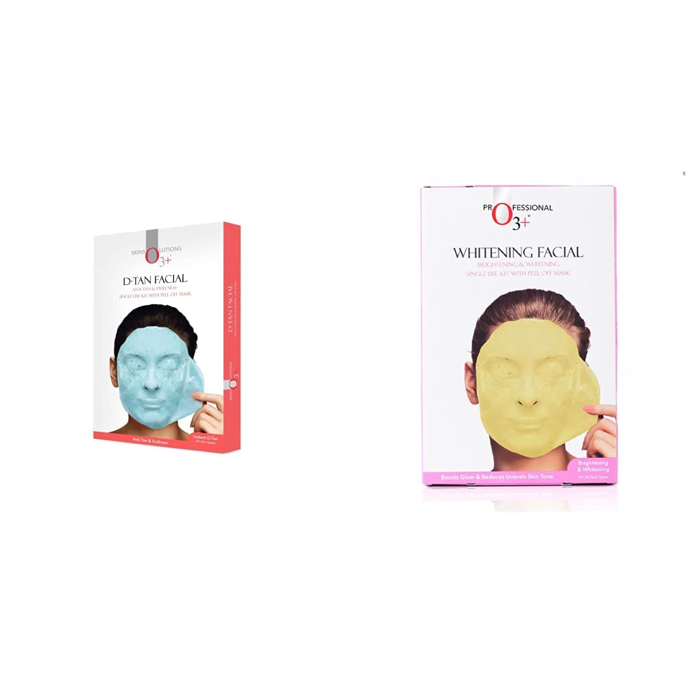 O3+ D-Tan Facial kit for tan removal & brightness for tanned & dull skin 45g + O3+ Whitening Facial Kit With Brightening & Whitening Peel Off Power Mask (45gm)-image-10