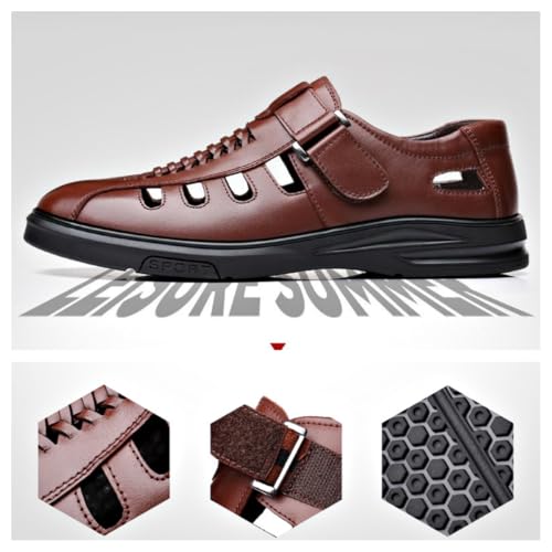 Men's Summer Working Business Dress Sandals Huaraches para Hombres Fisherman Synthetic Leather Walking Office Breathable Oxfords2