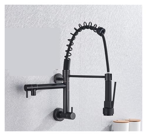 Robinet de cuisine extractible double bec mural eau froide ABS - 2