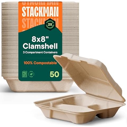 Compostable Clamshell Take Out Containers Cover
