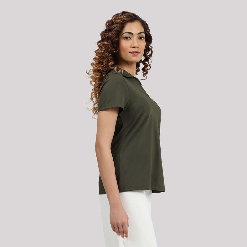 BlissClub T-shirt da donna, tinta unita, vestibilità moderna