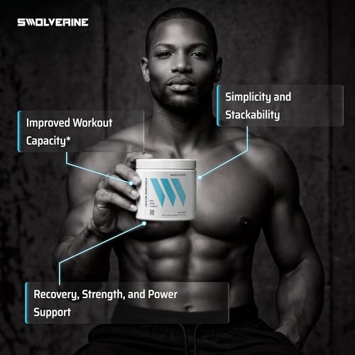 Image of Swolverine Creatine Monohydrate Powder - 5g Micronized Creatine, Third-Party Tested, Single-Ingredient, Supports Muscle Strength, Power, Recovery & High-Intensity Performance, 30 Servings, Unflavored