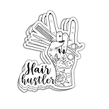 FANILA (3 Pcs) - Hair Hustler Sticker Hair Stylist Hairdresser Barber Sticker Cosmetologist Tattoo Stickers for Laptop Water Bottle Phone Car Window - 3x4 inch
